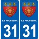 31 Le Fousseret blason ville autocollant plaque stickers