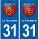 31 Le Fousseret blason ville autocollant plaque stickers