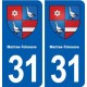 31 Martres-Tolosane blason ville autocollant plaque stickers