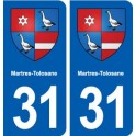 31 Martres-Tolosane blason ville autocollant plaque stickers