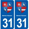 31 Martres-Tolosane blason ville autocollant plaque stickers