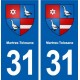 31 Martres-Tolosane blason ville autocollant plaque stickers