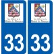 33 Margaux logo ville autocollant plaque stickers
