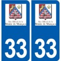 33 Margaux logo ville autocollant plaque stickers