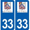 33 Margaux logo ville autocollant plaque stickers