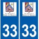 33 Margaux logo ville autocollant plaque stickers