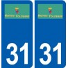 31 Martres-Tolosane logo ville autocollant plaque stickers