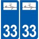 33 Monségur logo ville autocollant plaque stickers