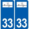 33 Monségur logo ville autocollant plaque stickers