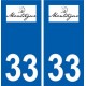 33 Monségur logo ville autocollant plaque stickers