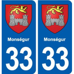 33 Monségur blason ville autocollant plaque stickers