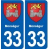 33 Monségur blason ville autocollant plaque stickers
