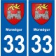 33 Monségur blason ville autocollant plaque stickers