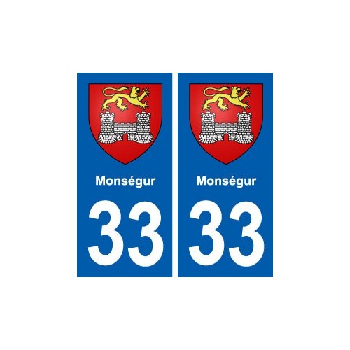 33 Monségur blason ville autocollant plaque stickers