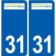 31 Montaigut-sur-Save logo ville autocollant plaque stickers