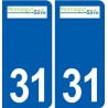 31 Montaigut-sur-Save logo ville autocollant plaque stickers