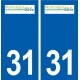 31 Montaigut-sur-Save logo ville autocollant plaque stickers