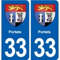 33 Portets blason ville autocollant plaque stickers