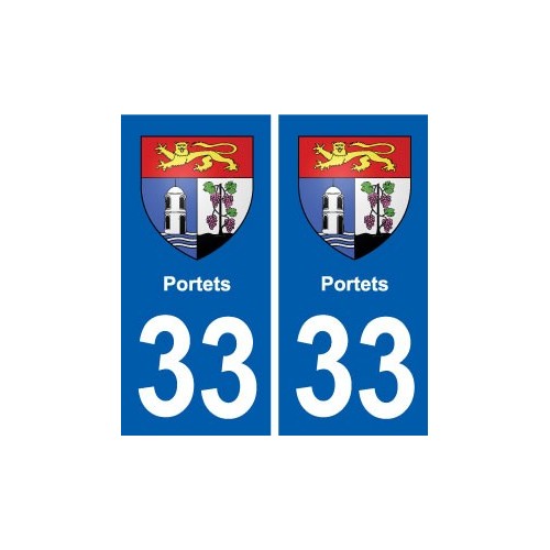 33 Portets blason ville autocollant plaque stickers