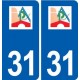 31 Pompertuzat  logo ville autocollant plaque stickers