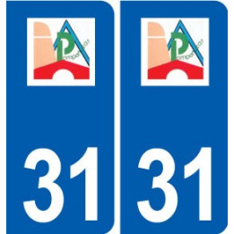 31 Pompertuzat  logo ville autocollant plaque stickers