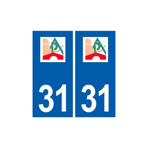 31 Pompertuzat  logo ville autocollant plaque stickers