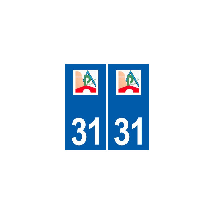 31 Pompertuzat  logo ville autocollant plaque stickers