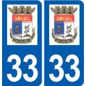 33 Portets logo ville autocollant plaque stickers