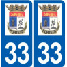 33 Portets logo ville autocollant plaque stickers