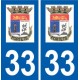 33 Portets logo ville autocollant plaque stickers