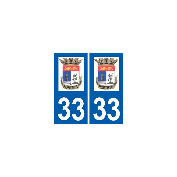 33 Portets logo ville autocollant plaque stickers