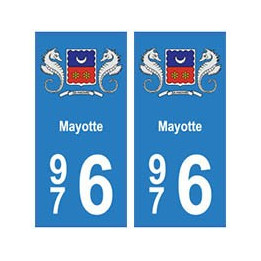976 Mayotte blason autocollant plaque blason armoiries stickers département