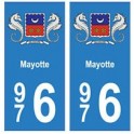 976 Mayotte blason autocollant plaque blason armoiries stickers département