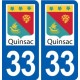 33 Quinsac logo ville autocollant plaque stickers