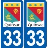 33 Quinsac logo ville autocollant plaque stickers