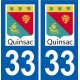 33 Quinsac logo ville autocollant plaque stickers