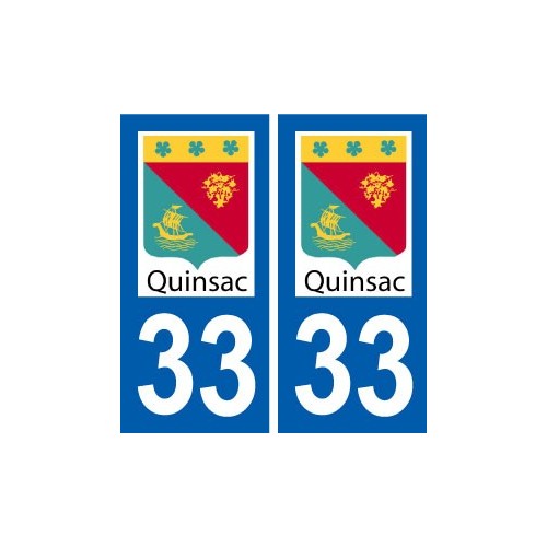 33 Quinsac logo ville autocollant plaque stickers