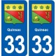 33 Quinsac blason ville autocollant plaque stickers