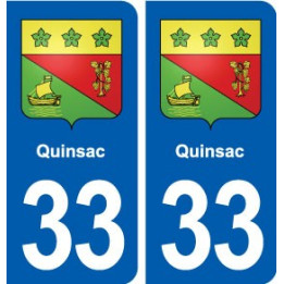 33 Quinsac blason ville autocollant plaque stickers