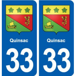 33 Quinsac blason ville autocollant plaque stickers