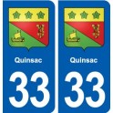 33 Quinsac blason ville autocollant plaque stickers