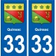 33 Quinsac blason ville autocollant plaque stickers