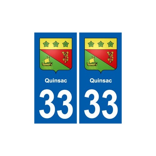 33 Quinsac blason ville autocollant plaque stickers