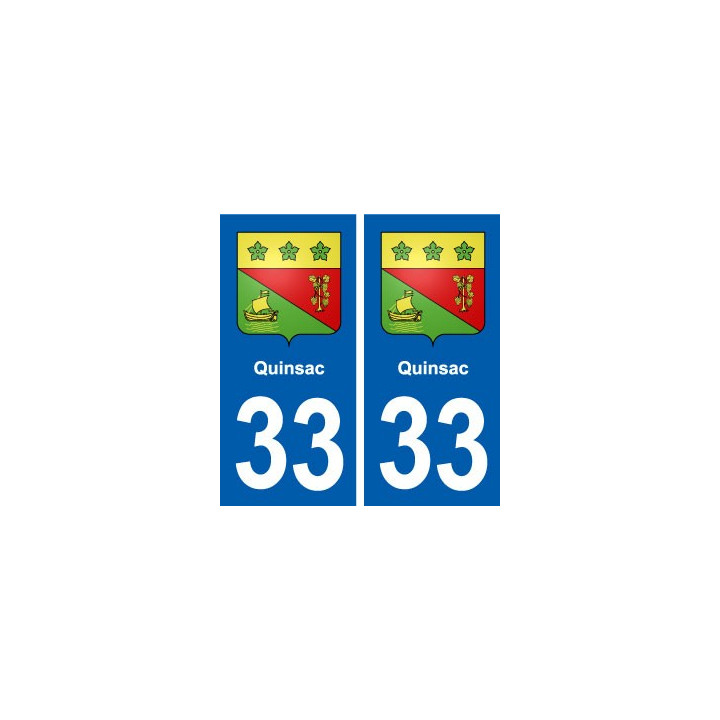 33 Quinsac blason ville autocollant plaque stickers