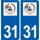 31 Rouffiac-Tolosan logo ville autocollant plaque stickers