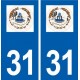 31 Rouffiac-Tolosan logo ville autocollant plaque stickers