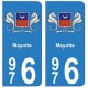 976 Mayotte blason autocollant plaque blason armoiries stickers département