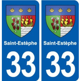 33 Saint-Estèphe blason ville autocollant plaque stickers