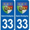33 Saint-Estèphe blason ville autocollant plaque stickers
