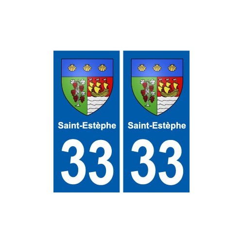 33 Saint-Estèphe blason ville autocollant plaque stickers